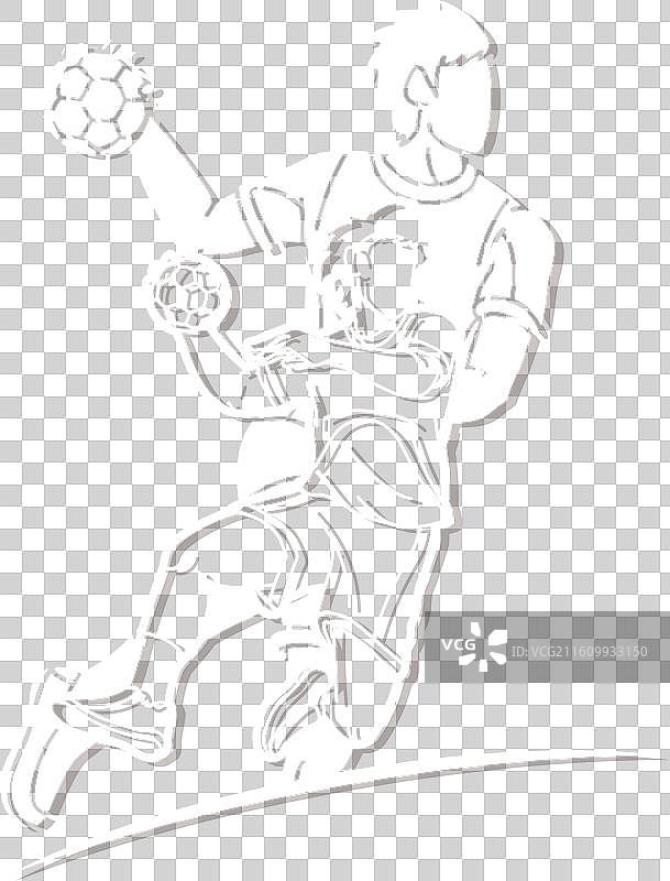 手球运动男性球员混战动作图片素材