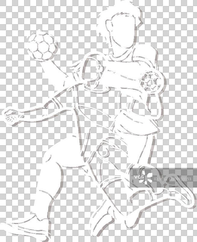 男子手球运动员混合比赛动作图片素材