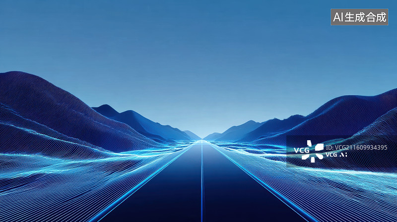 【AI数字艺术】现代科技感城市道路宽阔的汽车广告背景图图片素材