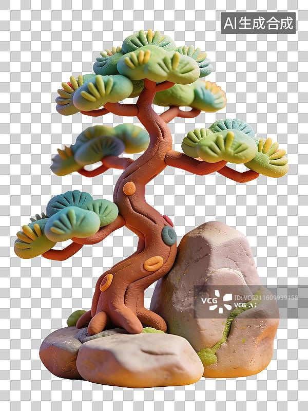 【AI数字艺术】3D粘土国风图片素材