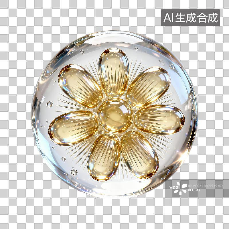 【AI数字艺术】3D美妆分子结构装饰元素图片素材