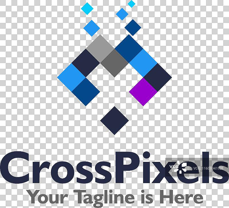 十字像素Logo设计概念图片素材