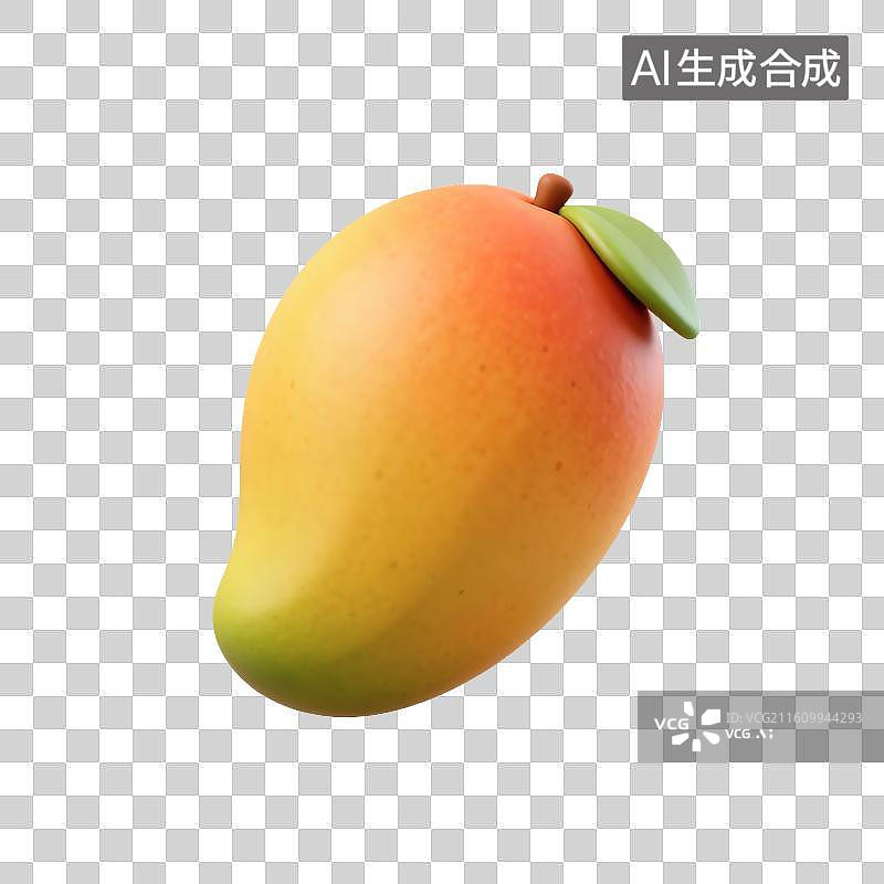 【AI数字艺术】3D卡通水果图标—芒果图片素材