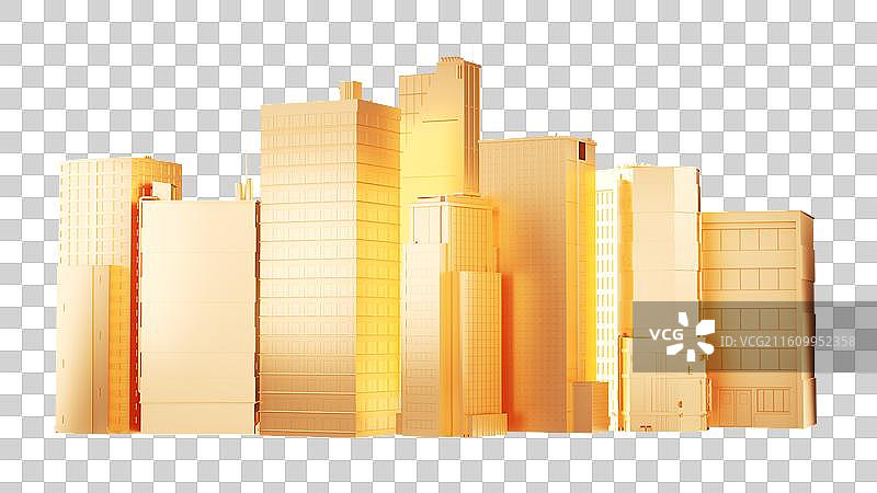 金色城楼市元素图片素材