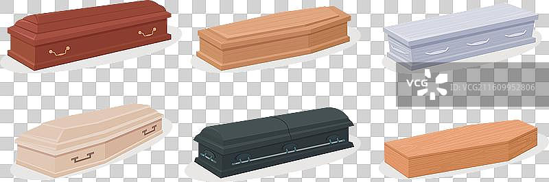 木制棺材 墓地 卡通 恐怖图片素材