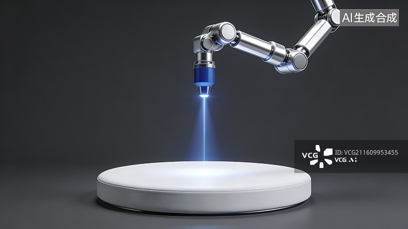 【AI数字艺术】机械臂激光切割技术展示图片素材