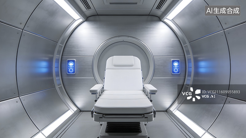 【AI数字艺术】未来感医疗检查室场景图片素材