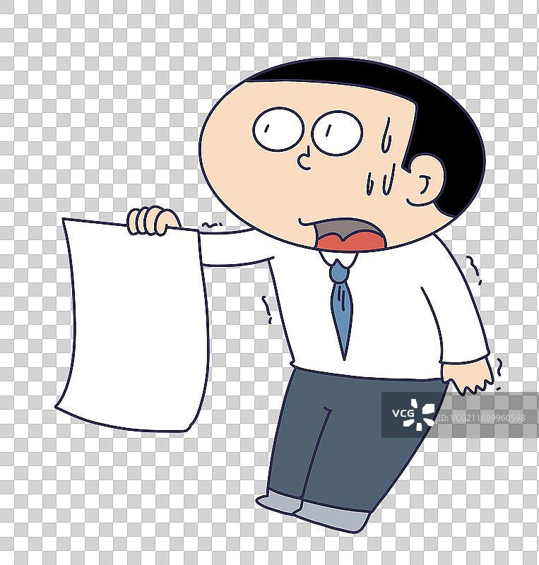 拿着空白纸张吃惊惊讶的公司职员图片素材