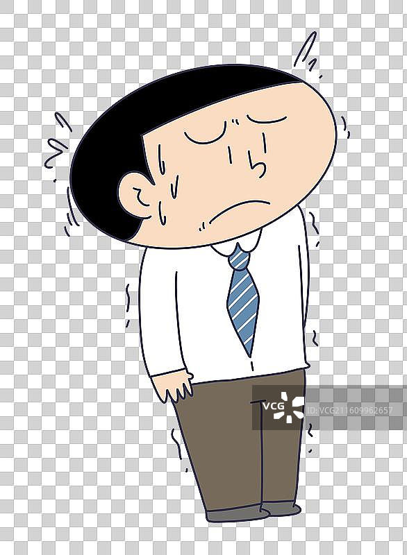 紧张发抖的人物图片素材