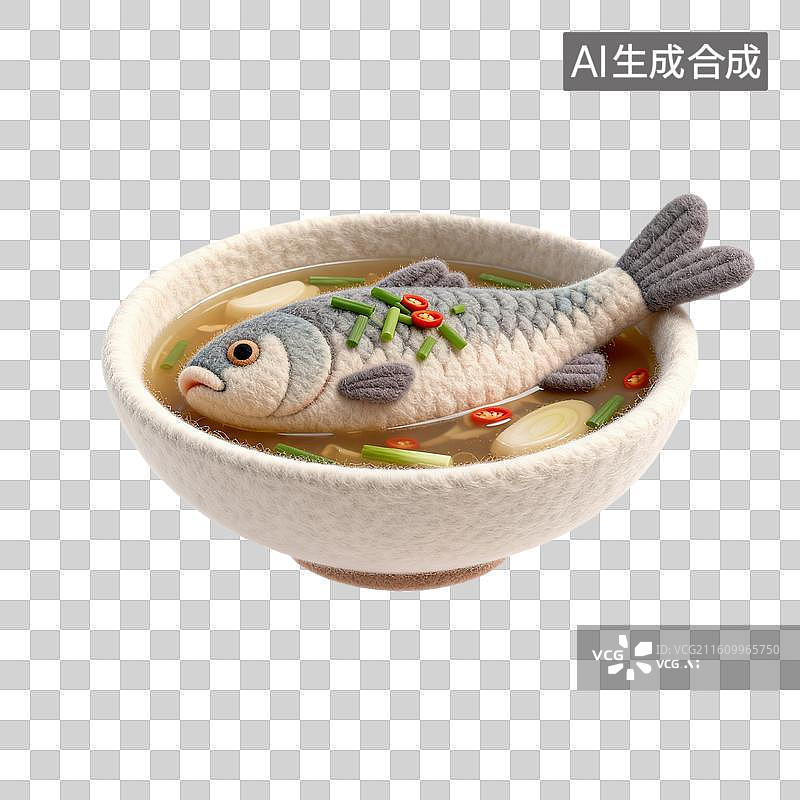【AI数字艺术】手工钩织鲫鱼豆腐汤图片素材