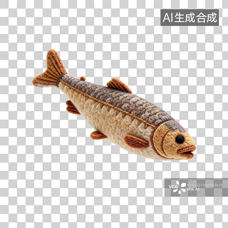 【AI数字艺术】手工羊毛毡鳟鱼毛绒玩具图片素材