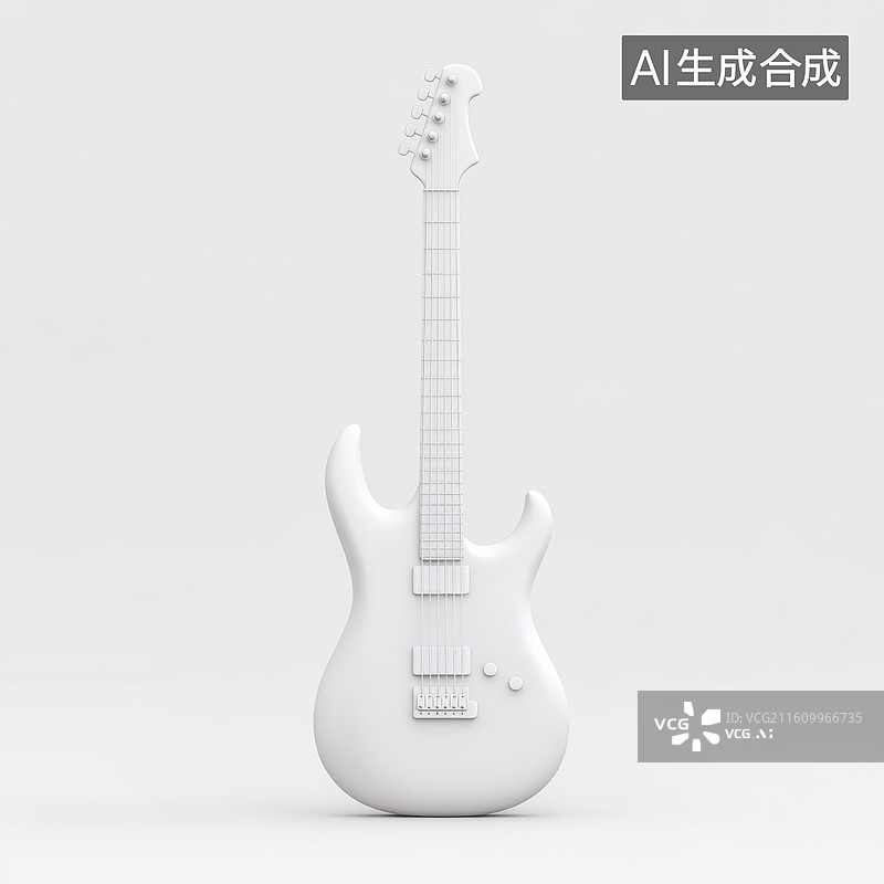 【AI数字艺术】白色的电吉他图片素材