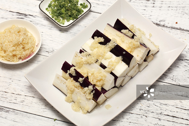 蒜蓉茄子的制作图片素材