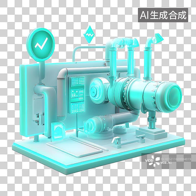 【AI数字艺术】虚拟科技感能源动力机械装置元素图片素材