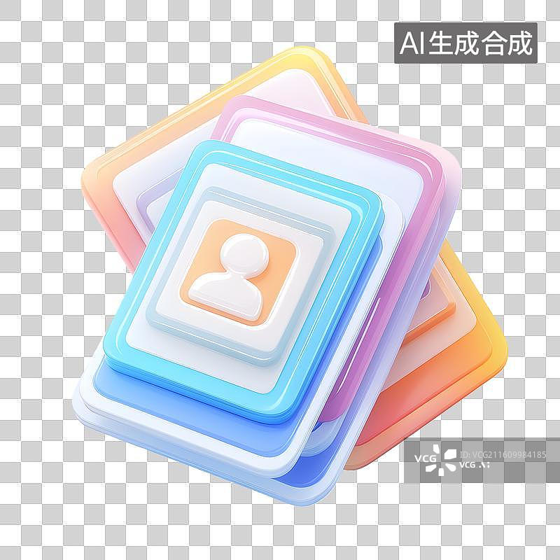 【AI数字艺术】交互设计用户账号图标界面元素图片素材