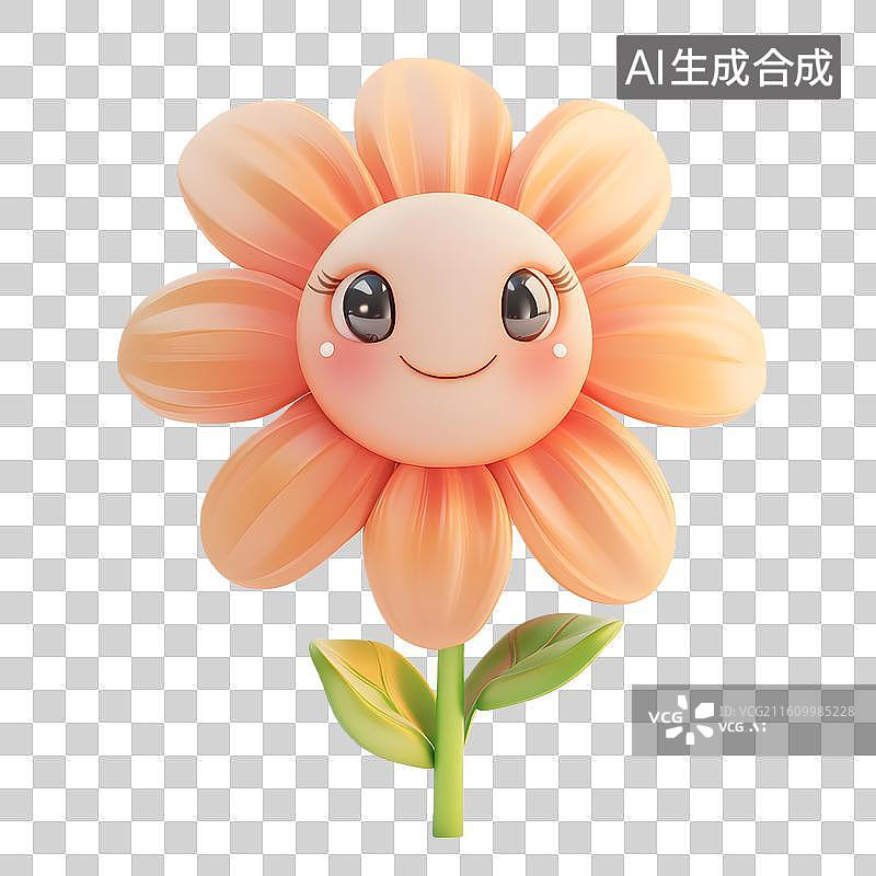 【AI数字艺术】3D卡通可爱拟人花朵图片素材
