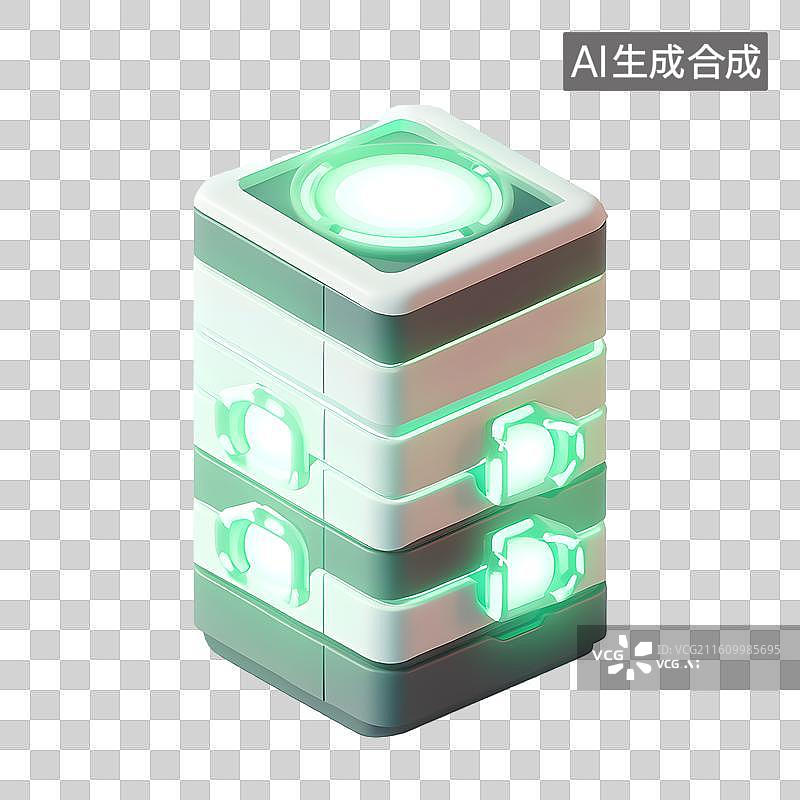 【AI数字艺术】3D绿色科技电池图片素材