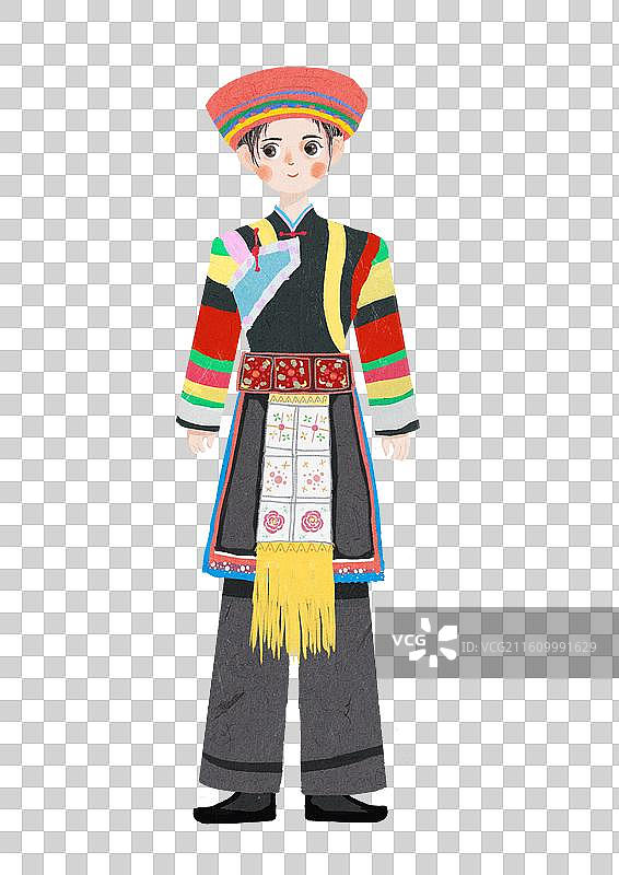 穿着传统民族服装土族的女肖像图片素材