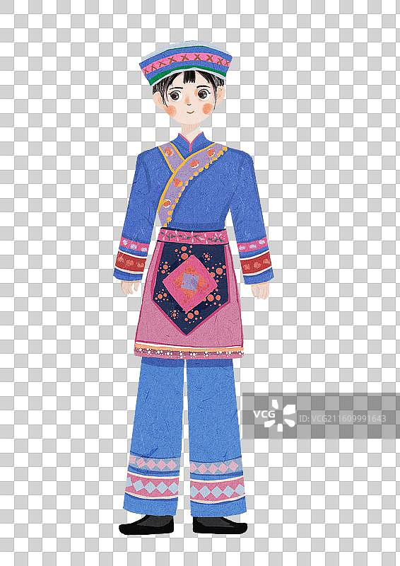 穿着传统民族服装羌族的女肖像图片素材