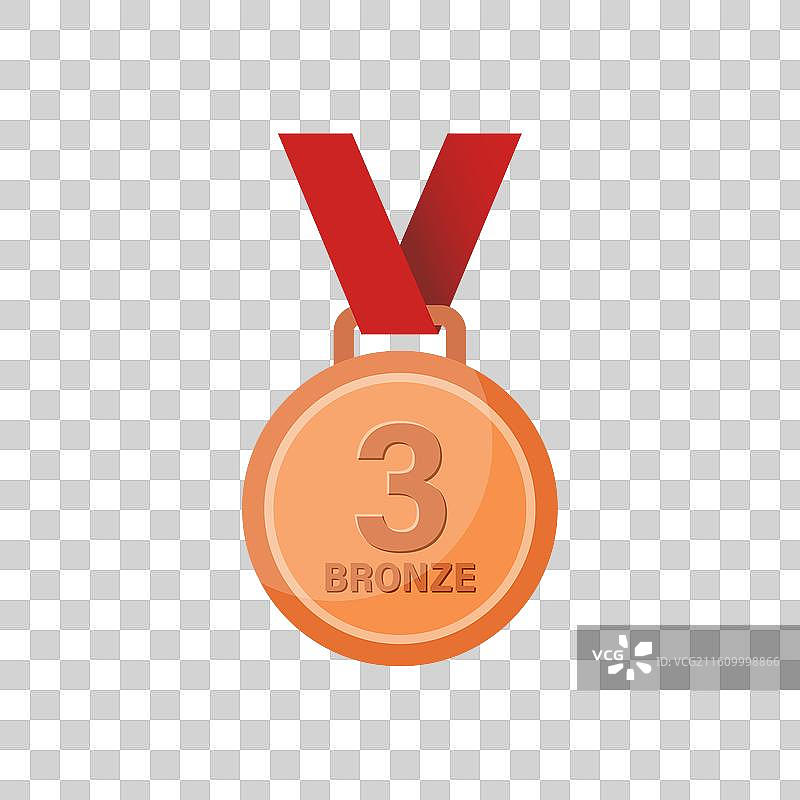 平铺风格的铜牌图标，奖杯奖品图片素材