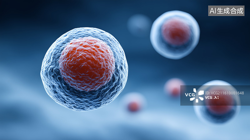 【AI数字艺术】生物医疗细胞微观结构科研背景素材图片素材