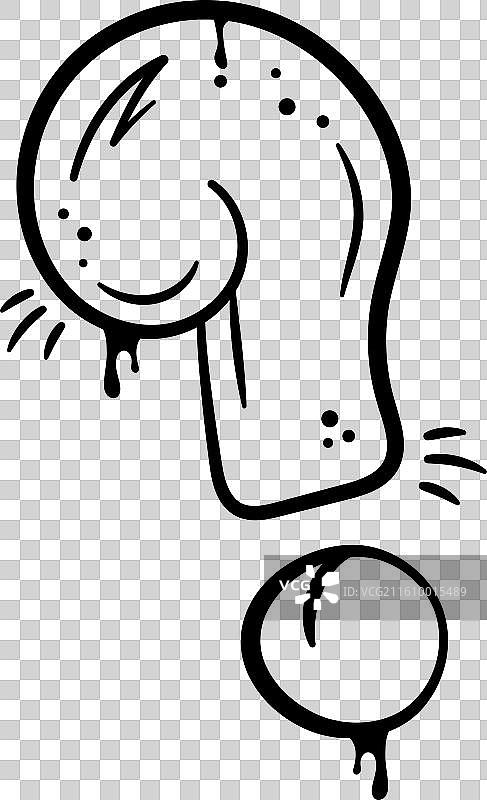 涂鸦风格的手绘问号图标图片素材