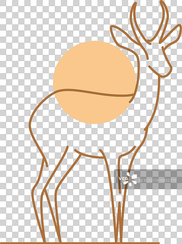 简约风格的鹿标志设计图片素材