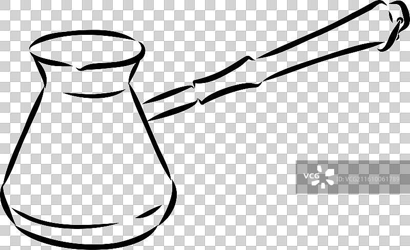 土耳其咖啡，咖啡豆素描图片素材