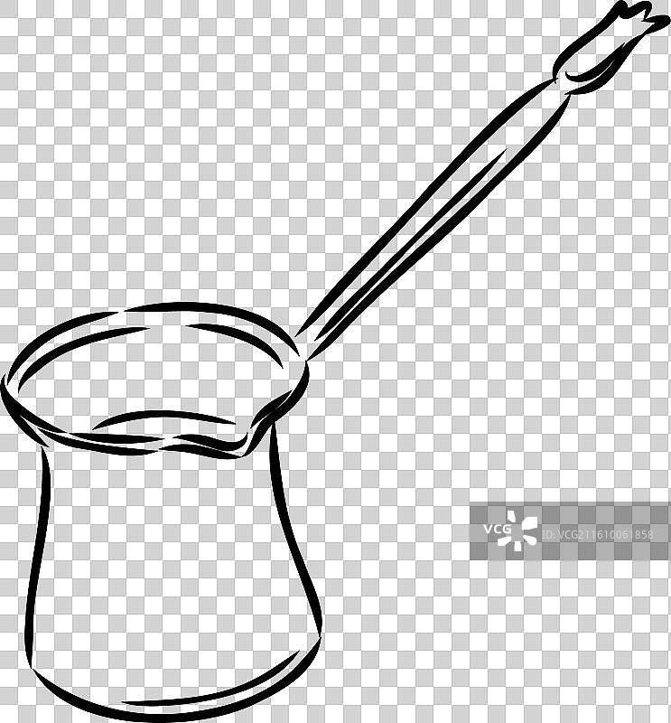 土耳其咖啡，咖啡豆素描图片素材