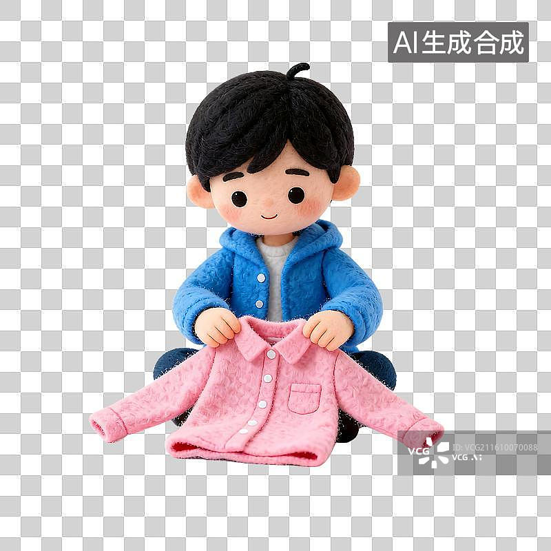 【AI数字艺术】可爱毛毡风儿童活动元素建模图片素材