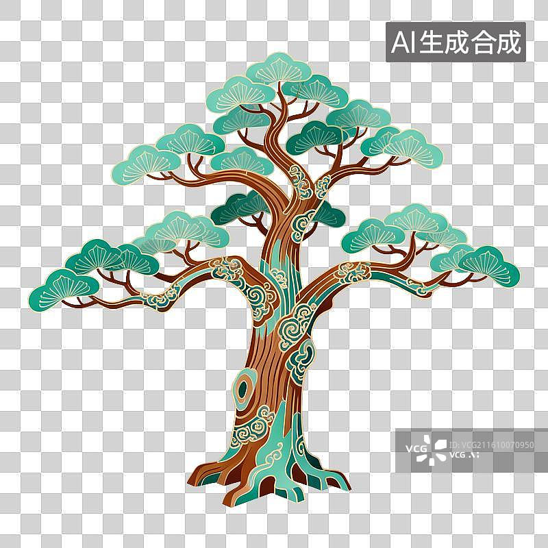 【AI数字艺术】松树插画图片素材