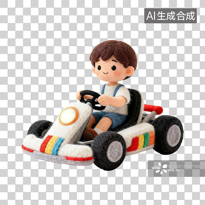 【AI数字艺术】可爱毛毡风儿童活动元素建模图片素材