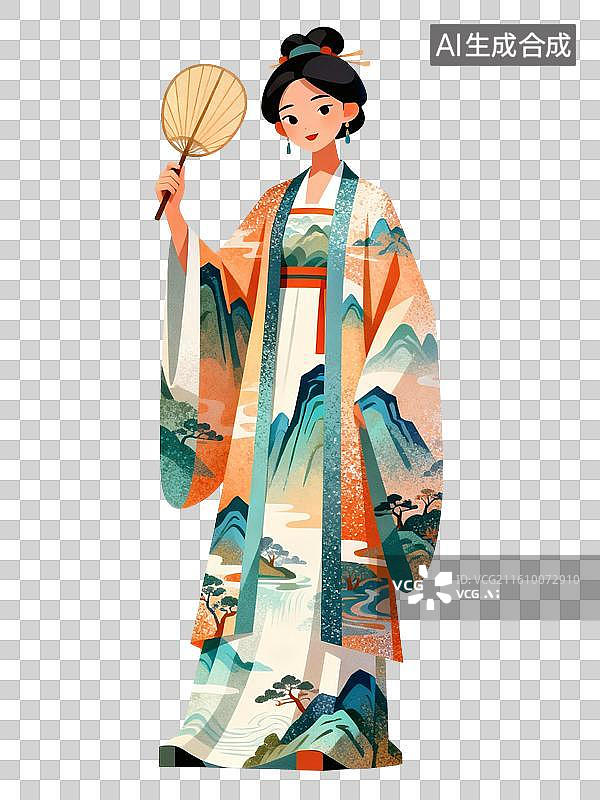 【AI数字艺术】汉服女生插画图片素材