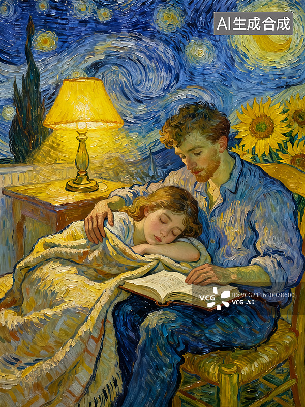 【AI数字艺术】女孩头轻轻靠在男孩肩上睡着了 婚恋主题概念插画图片素材