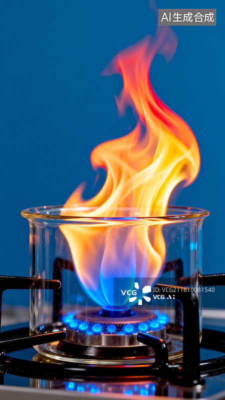 【AI数字艺术】火焰多彩感燃烧实验场景图片素材