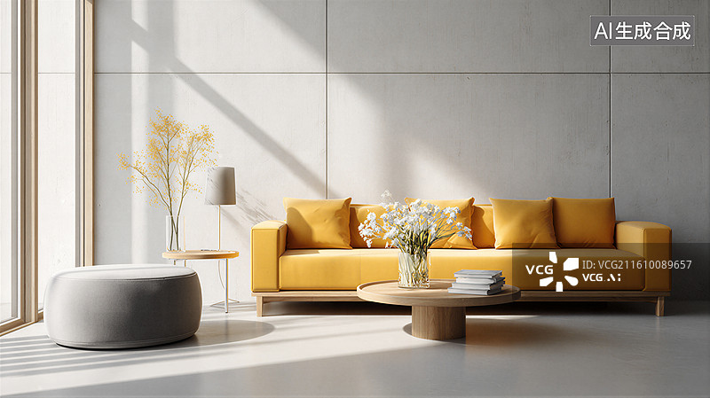 【AI数字艺术】现代简约风格客厅图片素材