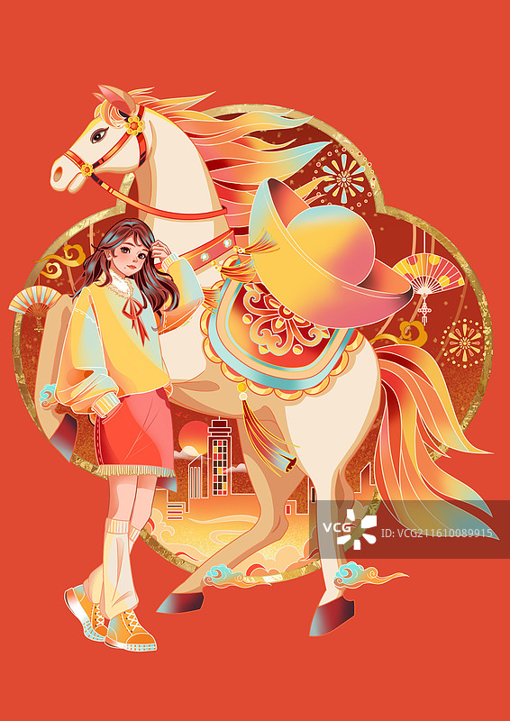 马送吉祥图片素材