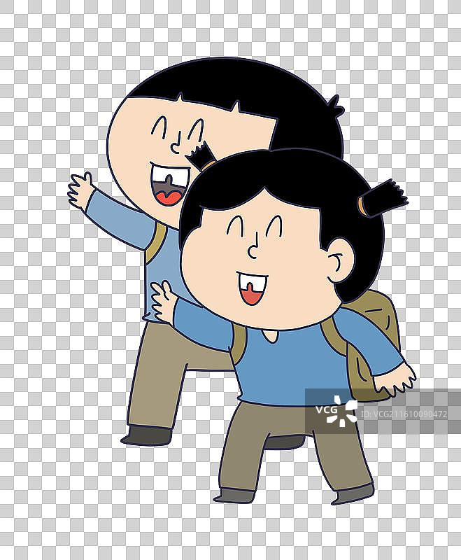 上学开学的小学生图片素材