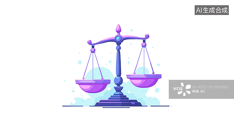【AI数字艺术】天平平衡象征正义图片素材