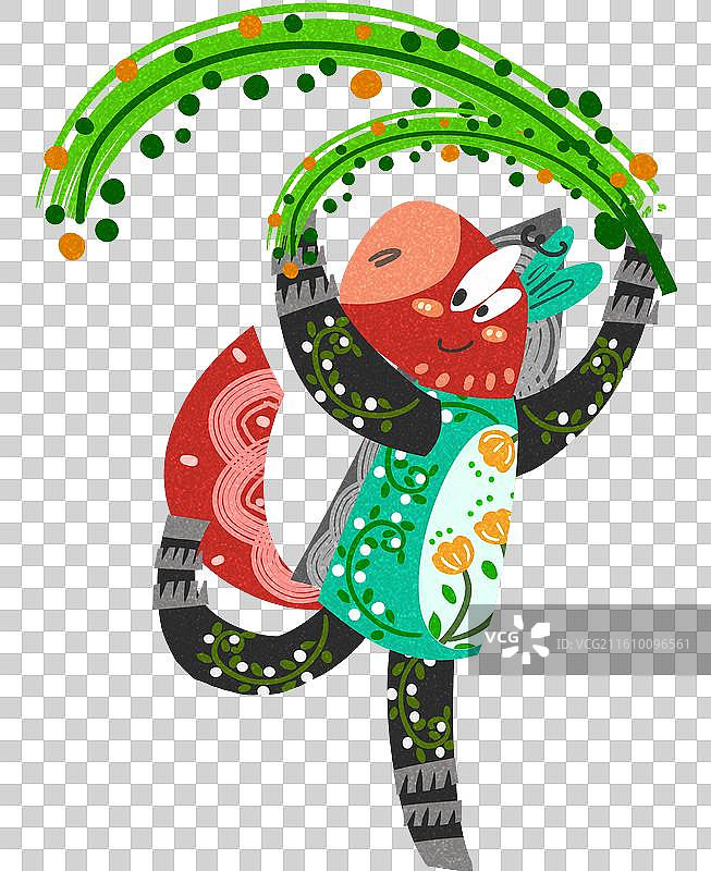 彩色剪纸春天的小马插画元素图片素材