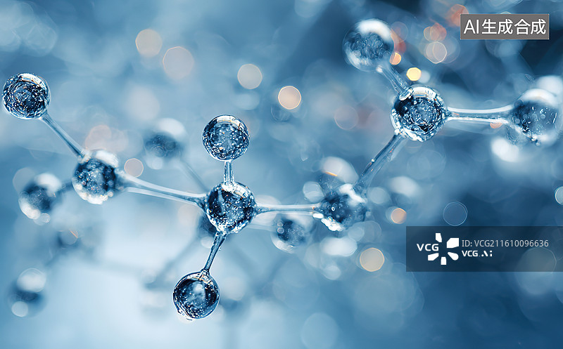 【AI数字艺术】分子结构的微观视图图片素材