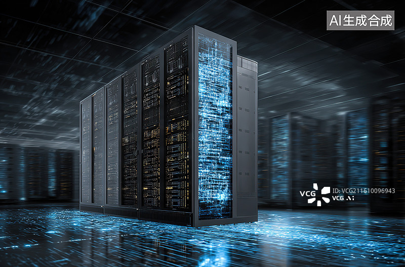 【AI数字艺术】数据中心服务器机柜图片素材