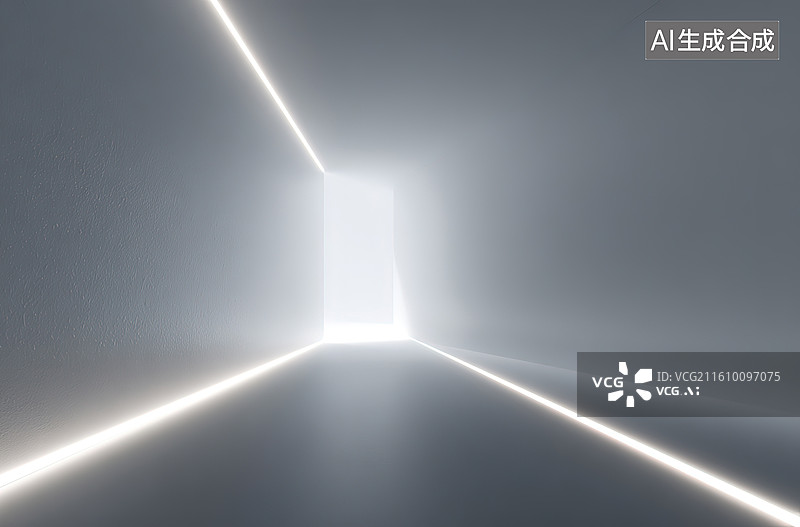 【AI数字艺术】发光通道的抽象空间图片素材
