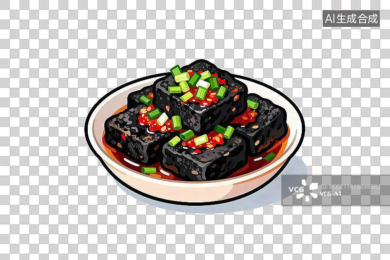 【AI数字艺术】卡通风格，一份炸臭豆腐PNG格式的免扣元素图片素材