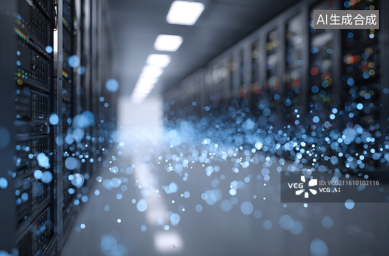 【AI数字艺术】数据中心服务器机房图片素材