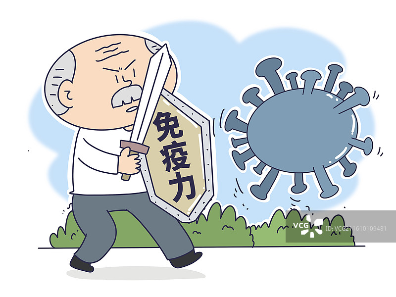 老年人提高免疫力抵抗病毒传染病图片素材