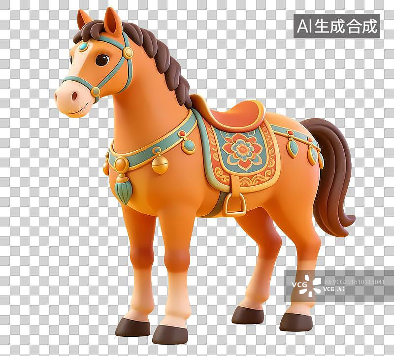 【AI数字艺术】卡通Q版小马图片素材