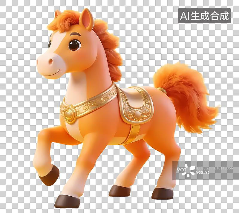 【AI数字艺术】卡通Q版小马图片素材