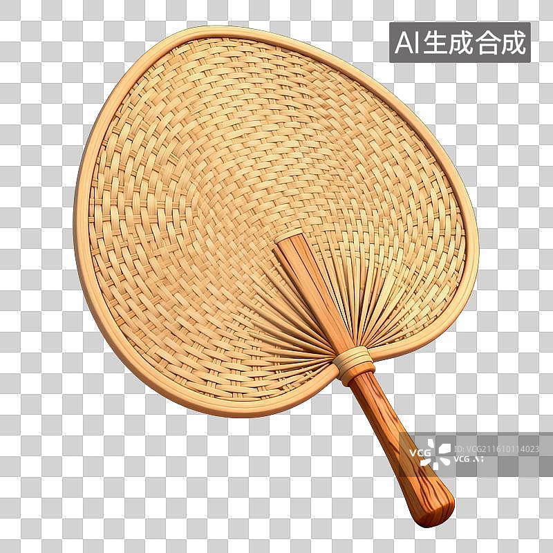 【AI数字艺术】国风手绘插画，扇子，团扇，蒲扇，春天，夏天免抠元素图片素材