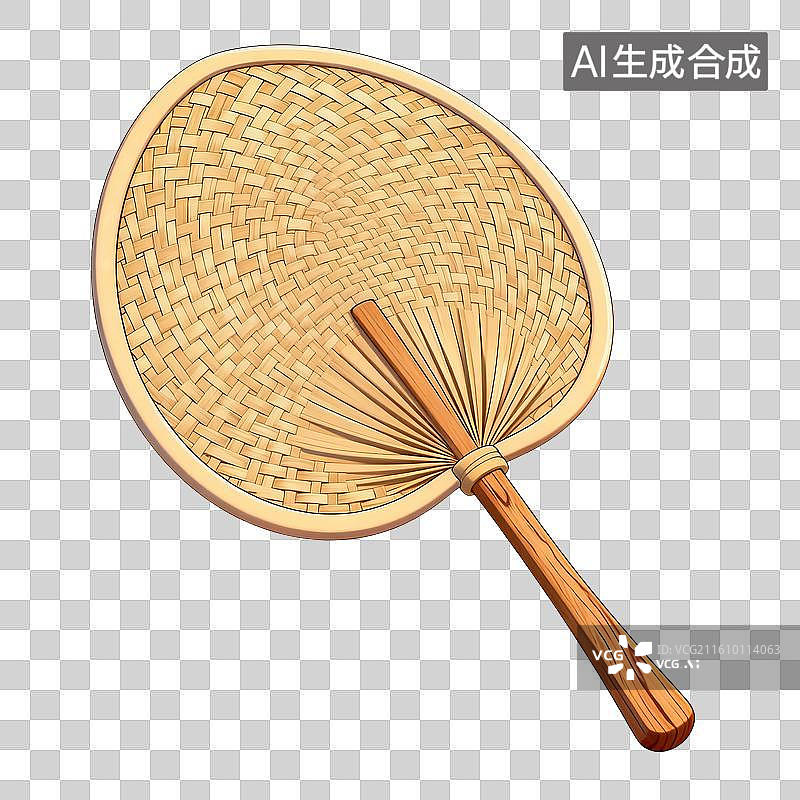 【AI数字艺术】国风手绘插画，扇子，团扇，蒲扇，春天，夏天免抠元素图片素材
